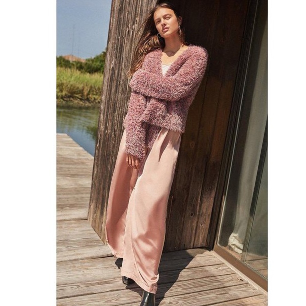 Blush Pink Satin Pants